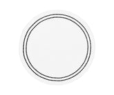 Round black cotton placemat with elegant embroidery design for modern and classic table settings