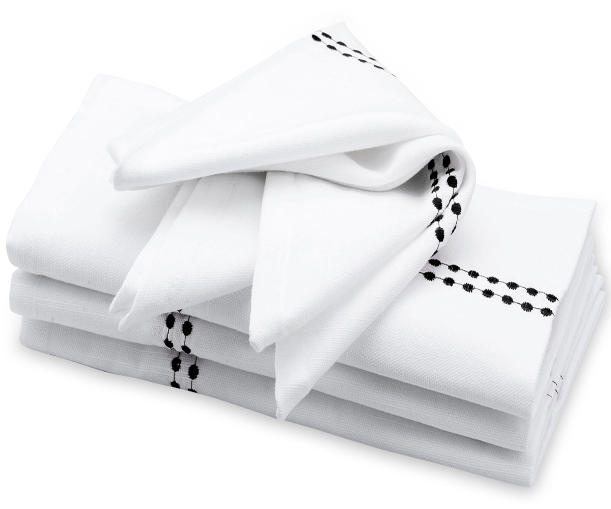 white cloth napkins, white napkins, white linen napkins, black linen napkins, cotton napkins