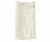 Ivory Linen Double Hemstitch Napkins for Elegant Table Settings