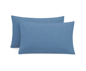 Dusty blue cotton king size pillow cases made with premium cotton, smooth breathable fabric pillow covers for temperature-regulating sleep comfort