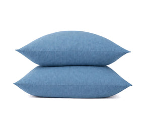 Dusty blue linen pillow covers made from breathable 100% linen, soft textured pillowcases that offer cool comfort