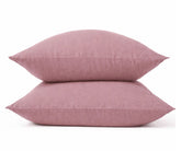 Dusty mauve stonewashed linen pillowcase, 100% linen pillow cover, soft breathable prewashed linen bedding, modern minimalist bedroom decor