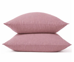 Dusty mauve stonewashed linen pillowcase, 100% linen pillow cover, soft breathable prewashed linen bedding, modern minimalist bedroom decor