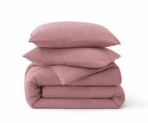 Dusty mauve linen duvet cover set soft breathable European flax linen bedding with pillowcases