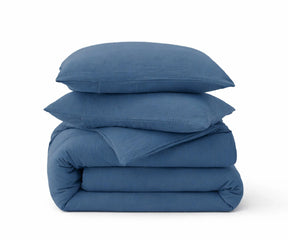 Dusty blue linen duvet cover set soft breathable European flax linen bedding with pillowcases
