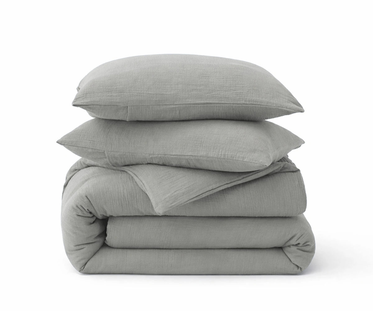 Charcoal linen duvet cover set modern dark grey linen bedding breathable soft with pillowcases