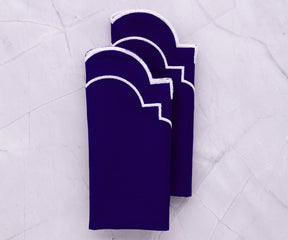 Modern royal blue dining table mats with edges