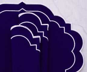 Rectangle cloth oval placemats in navy blue for dinner tables