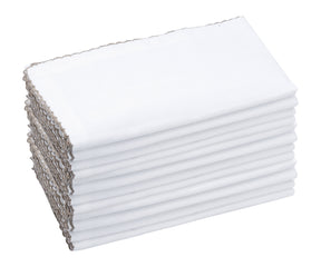 White cloth napkins, perfect for adding a clean and classic look to your table setting.
