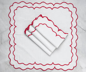 Scallop Trim Napkins - 100% Linen