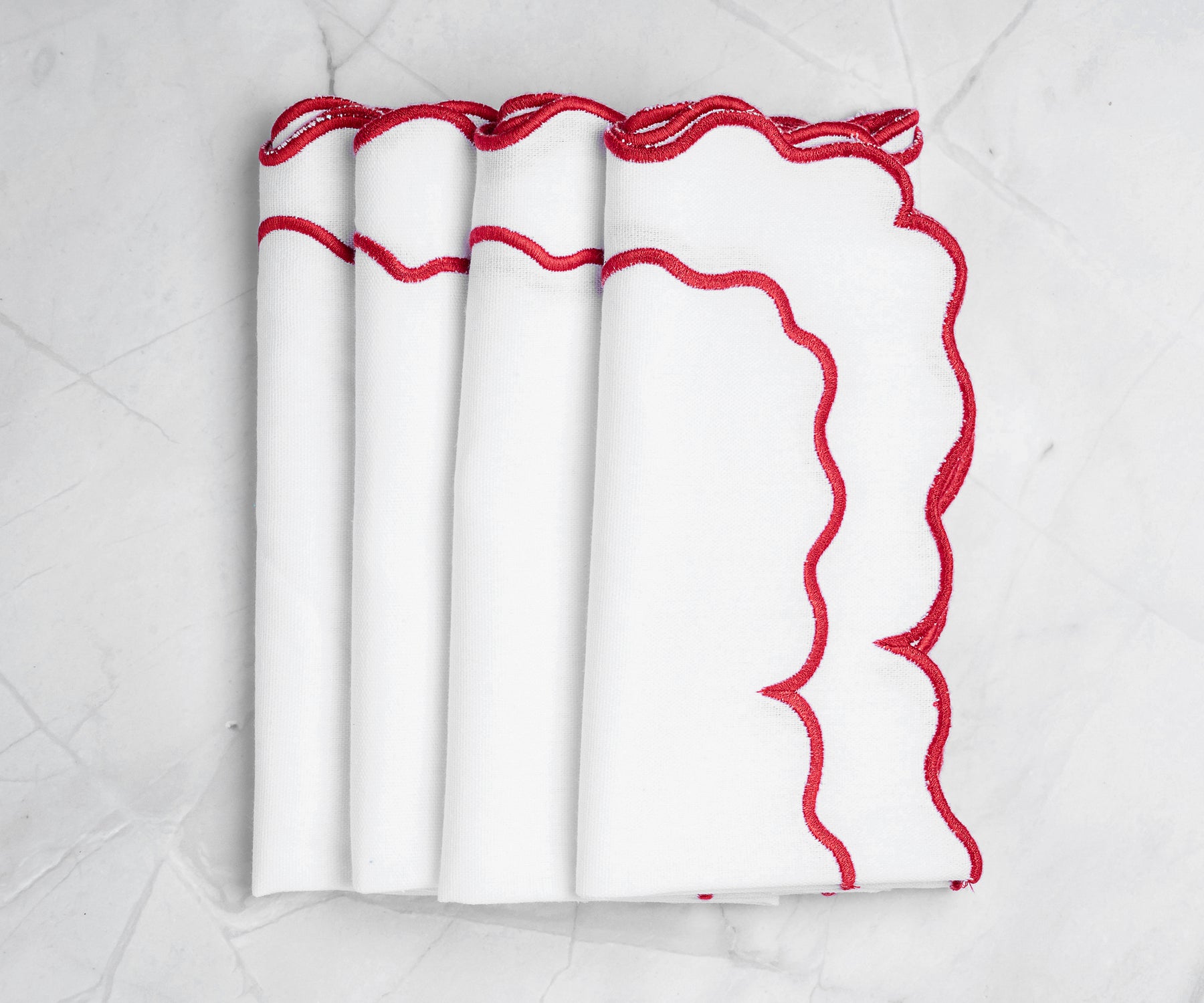 Scallop Trim Napkins - 100% Linen