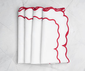 Scallop Trim Napkins - 100% Linen