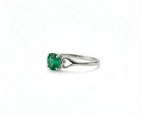 emerald green ring in silver with vibrant gemstone