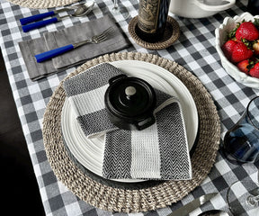 Cotton kitchen towels, durable and easy to clean.