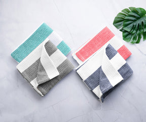 Cotton dish towels for effective drying and absorption.