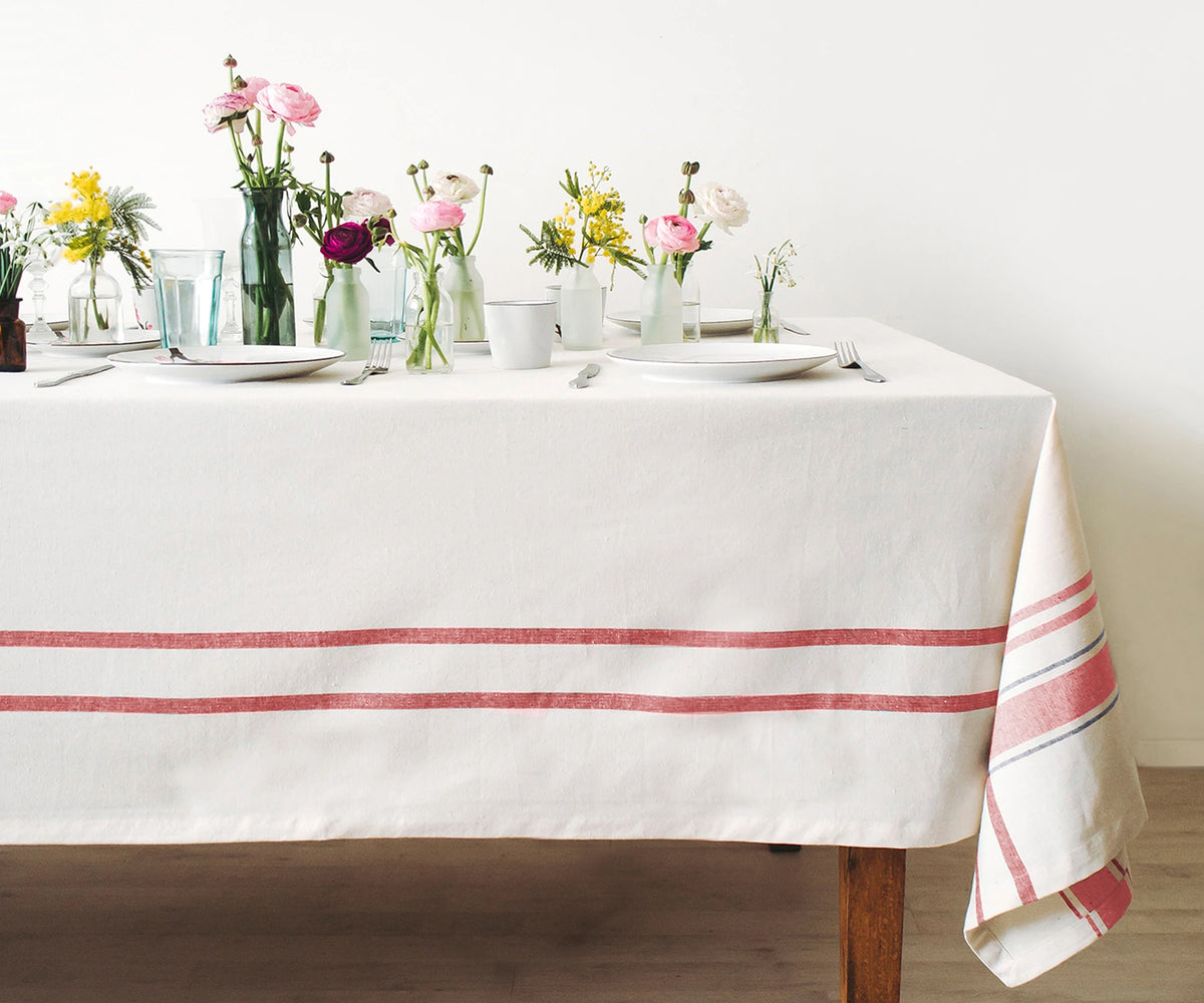 100% Cotton Tablecloth - French Striped Tablecloth