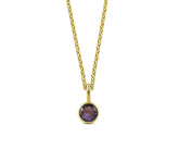 Gold Chain Women’s Necklace with Brilliant Amethyst Stone