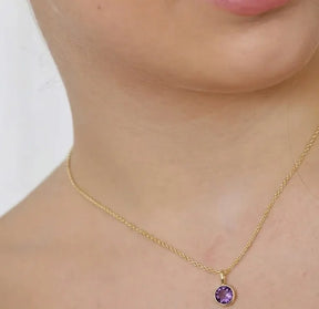 amethyst pendant necklace February birthstone jewelry gift for her, buy amethyst necklace for women purple gemstone pendant gift idea