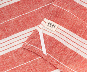 Classic red and white striped linen hand towels for everyday cooking