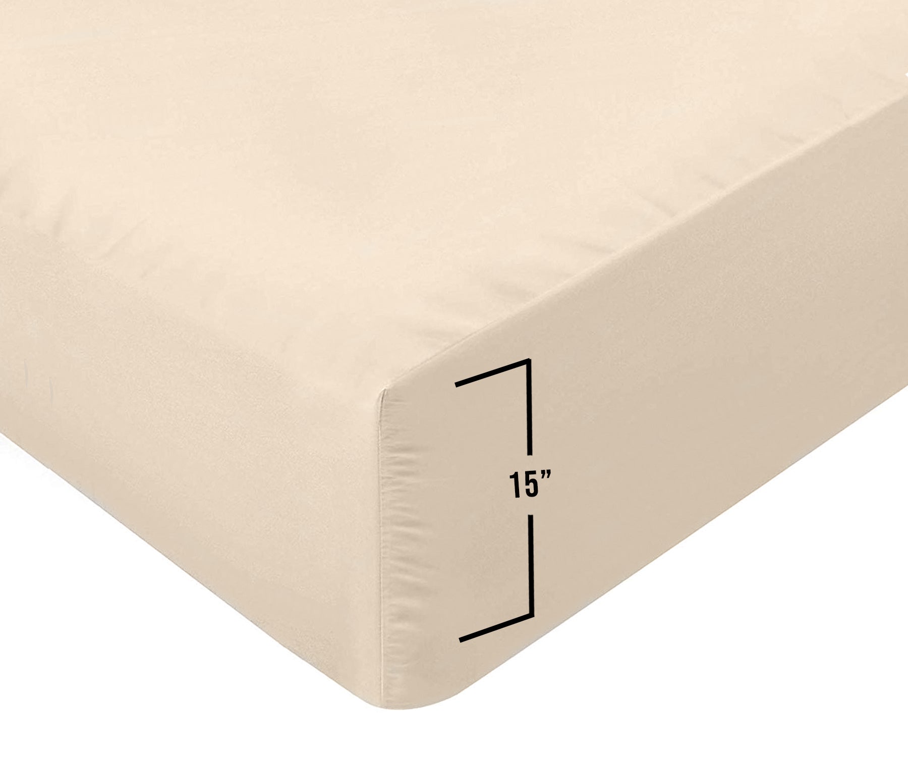 Display of the cotton fitted sheet with its size measurements