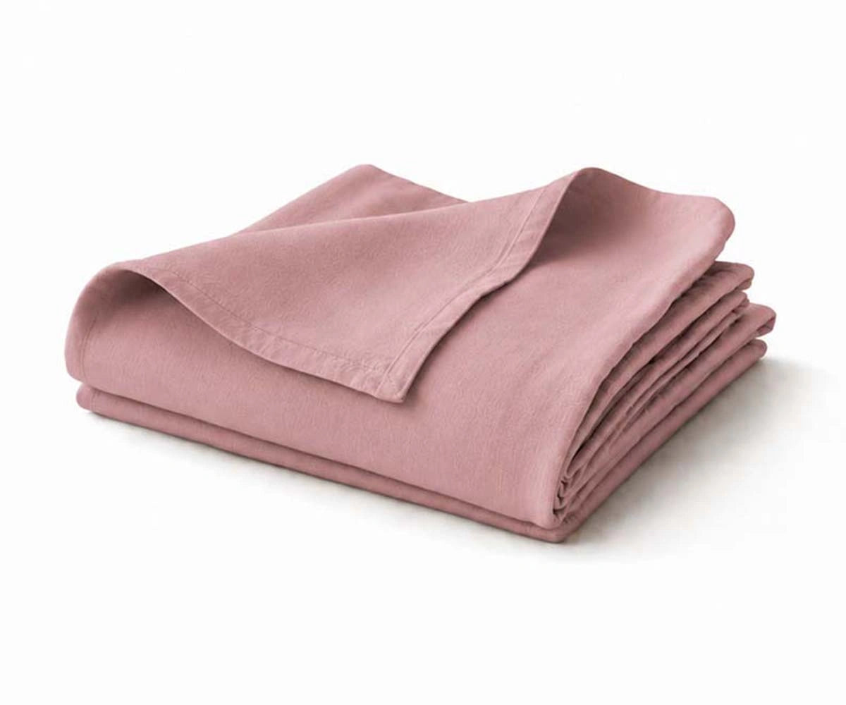 Premium dusty mauve linen top sheet crafted from 100% linen for breathable comfort and an elegant bedroom aesthetic.