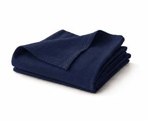 Navy Blue premium linen flat sheet for king, queen, and twin beds with breathable comfort