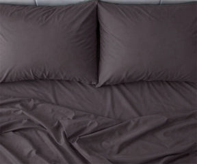 Grey cotton sateen bed sheets 400 thread count with luxurious smooth finish, breathable cotton bedding for king and queen beds.