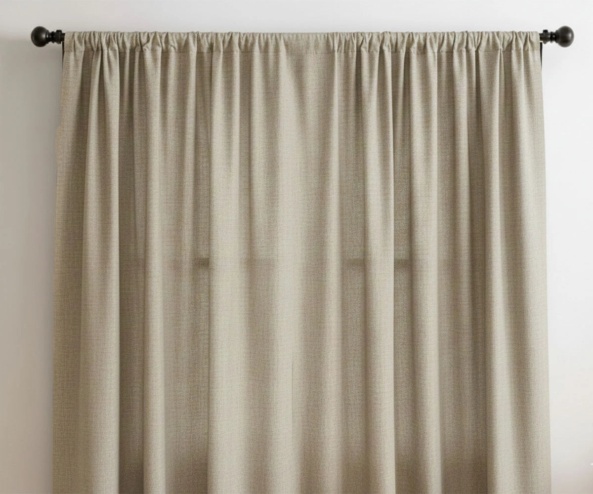 Flax  color curtain panels in multiple shades display grid