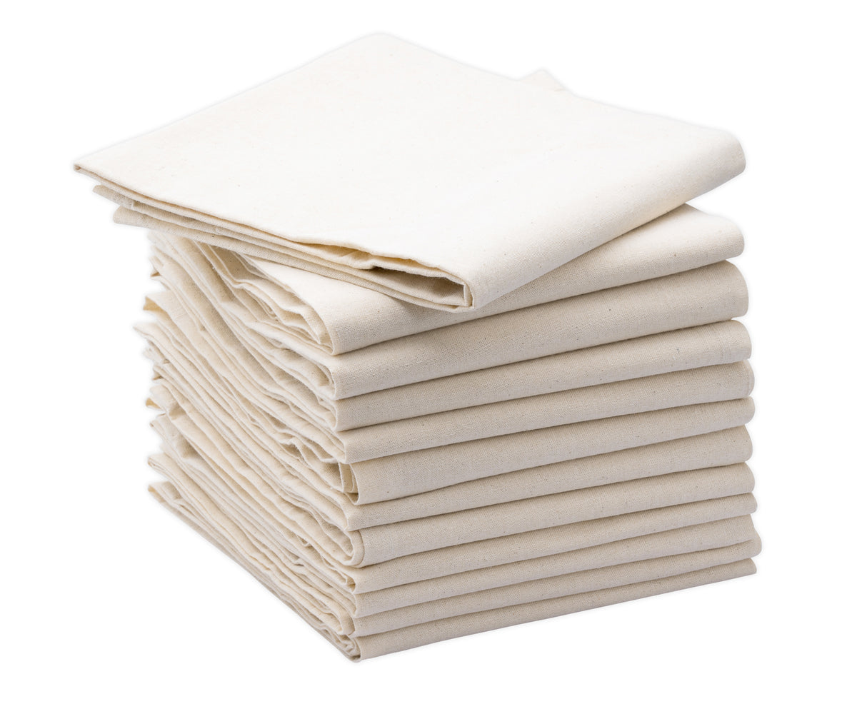 Soft, absorbent flour sack kitchen towel folded neatly on a countertop