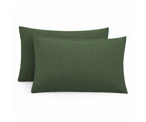 Forest green cotton king size pillow cases crafted from high quality cotton, breathable and skin-friendly pillow covers