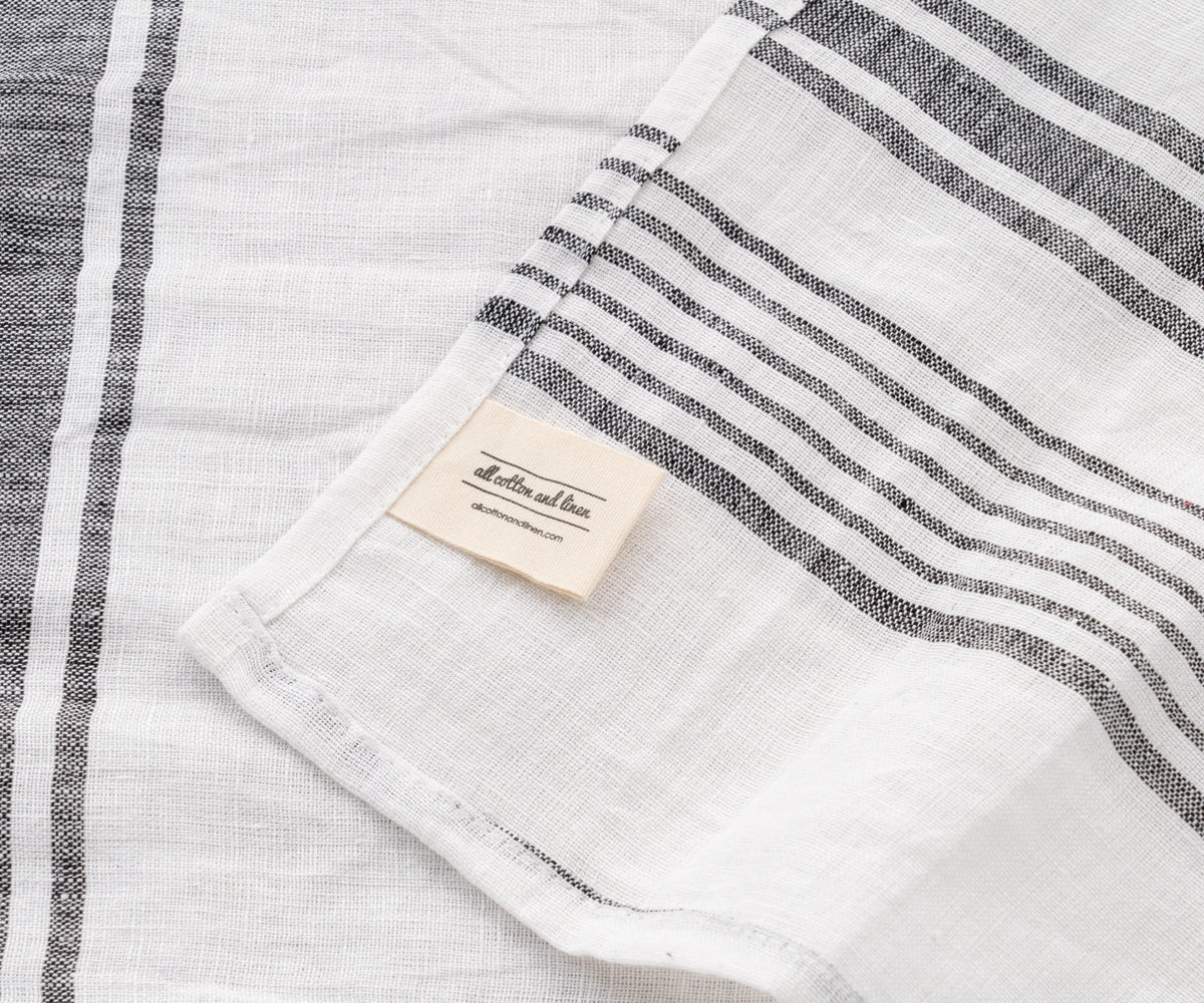 French Stripe Linen Dish Towels - Set of 2