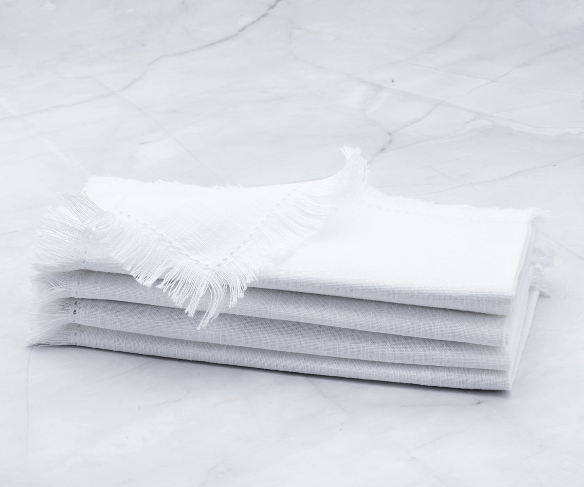 fringe edge napkins complementing any décor style from traditional to contemporary with their clean and elegant appearance.