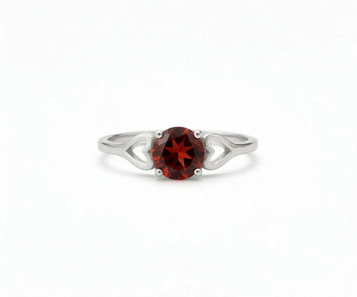elegant red garnet gemstone ring for women