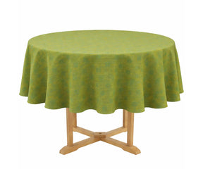 Floral round linen tablecloth for farmhouse dining room