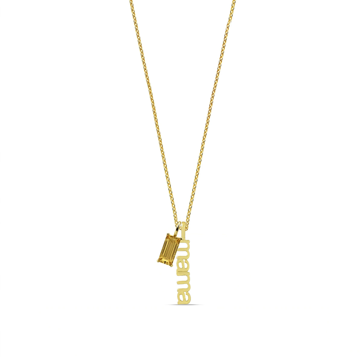 Gold mama necklace with November topaz birthstone charm dainty jewelry for mothers