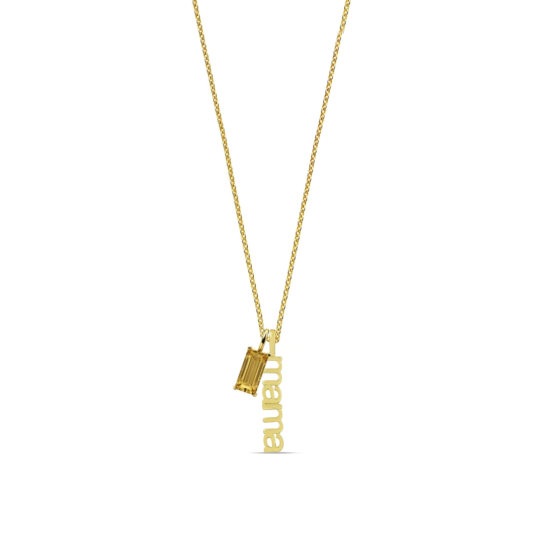 Gold mama necklace with November topaz birthstone charm dainty jewelry for mothers