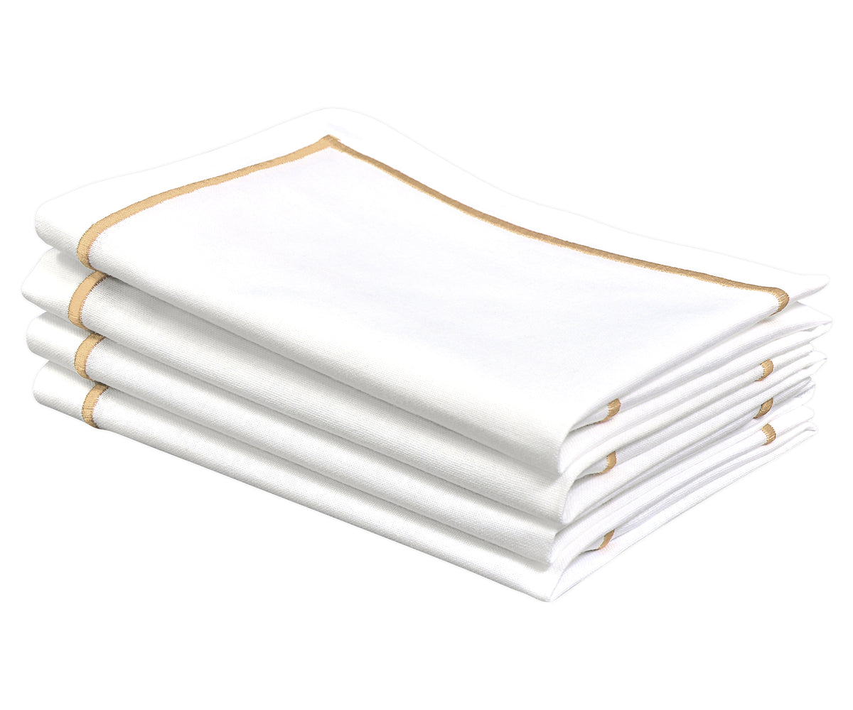 Easter Cloth Napkins - Gold Embroidered