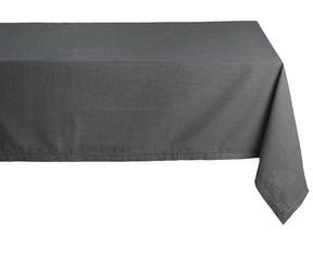 Gray cotton rectangle tablecloth with decorative hemstitch border