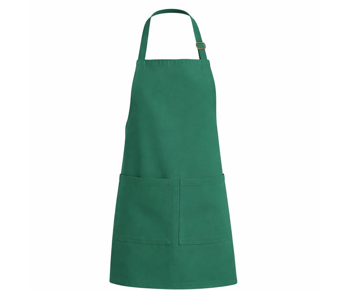 Green cotton apron with two pockets, unisex cooking apron for men and women
