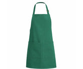 Green cotton apron with two pockets, unisex cooking apron for men and women
