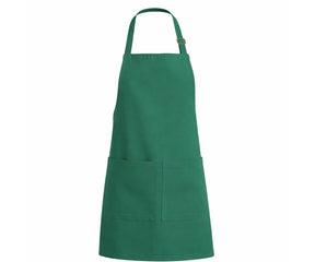 Green cotton apron with two pockets, unisex cooking apron for men and women
