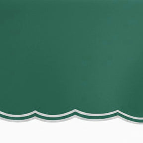 100% cotton green rectangle tablecloth featuring scalloped embroidery detail