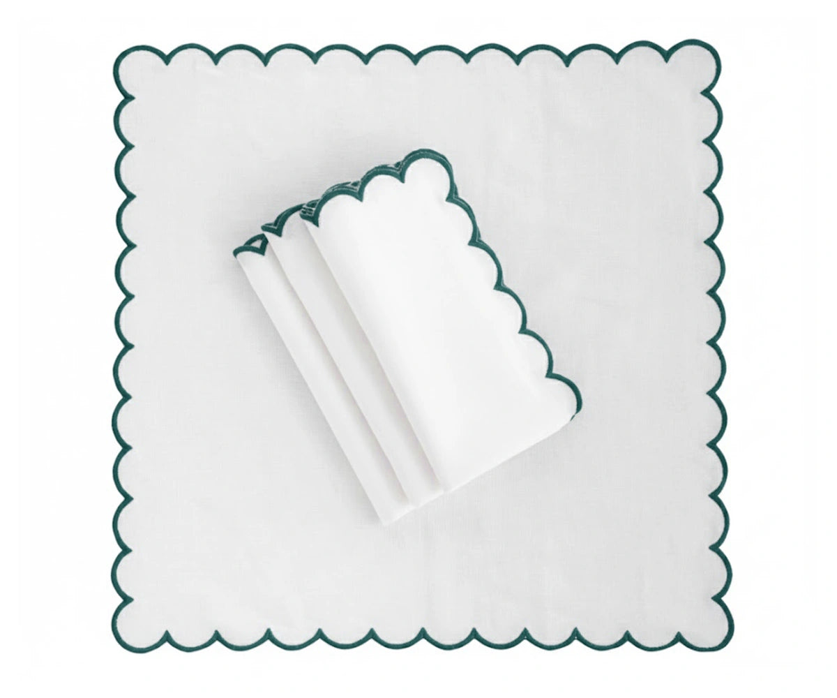 Fresh green and white reusable napkin for table styling and home dining