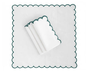 Fresh green and white reusable napkin for table styling and home dining
