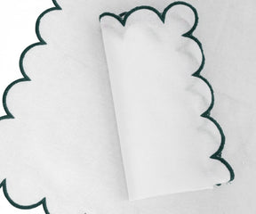 Soft cotton green and white napkin, fabric cloth napkin for everyday use
