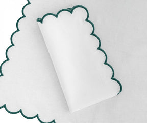 Simple green napkin with fine weave texture, reusable dinner napkin