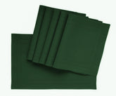 Green rectangular hemstitched cloth placemat for kitchen décor
