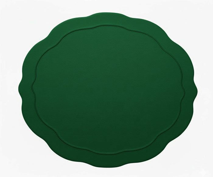 Vibrant green oval cotton placemat crafted from 100% soft cotton, bringing a fresh, natural look to your dining setup.