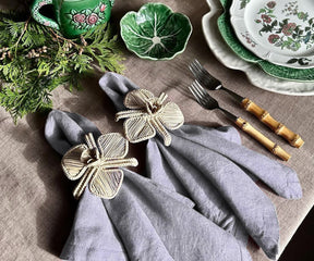 Gray linen napkins are large enough for dinner table napkins and tiffin box napkins for schools and offices.