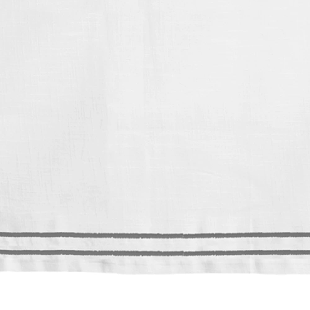 grey embroidered cotton tablecloth, designed as a versatile dining cover for weddings, parties, and holiday gatherings.